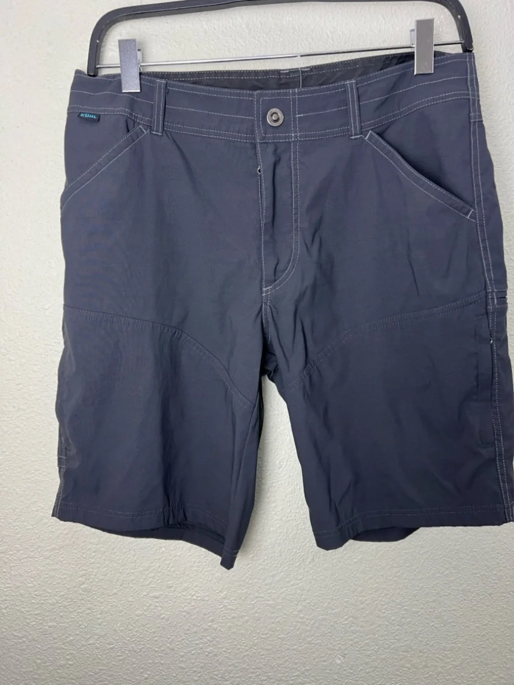 Kuhl Cargo Utility Hiking Shorts Mens 35 Gray Outdoors Longer Length
